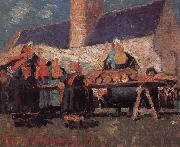 Delaunay, Robert Breton-s Market oil painting reproduction